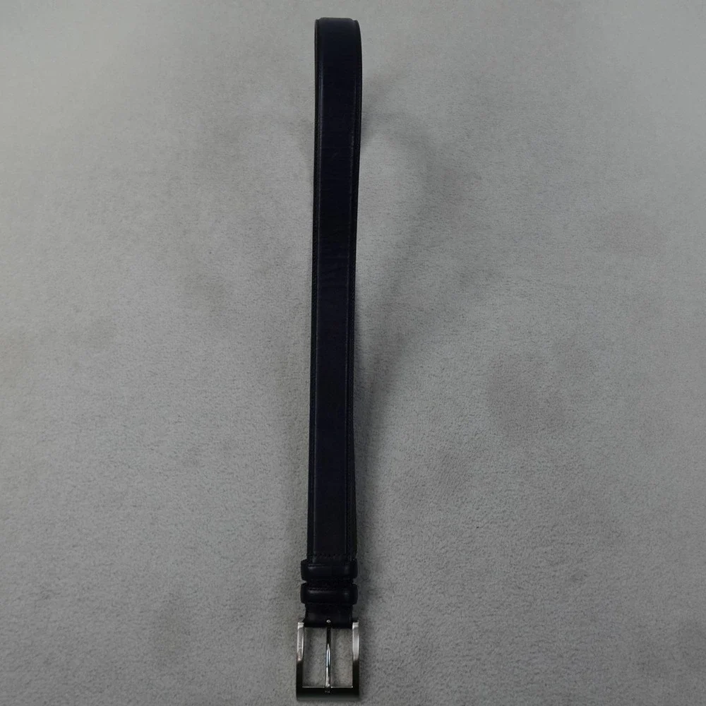 Allen Edmonds Leather Belt Mens 36 Blue Silver Buckle Designer USA 39514